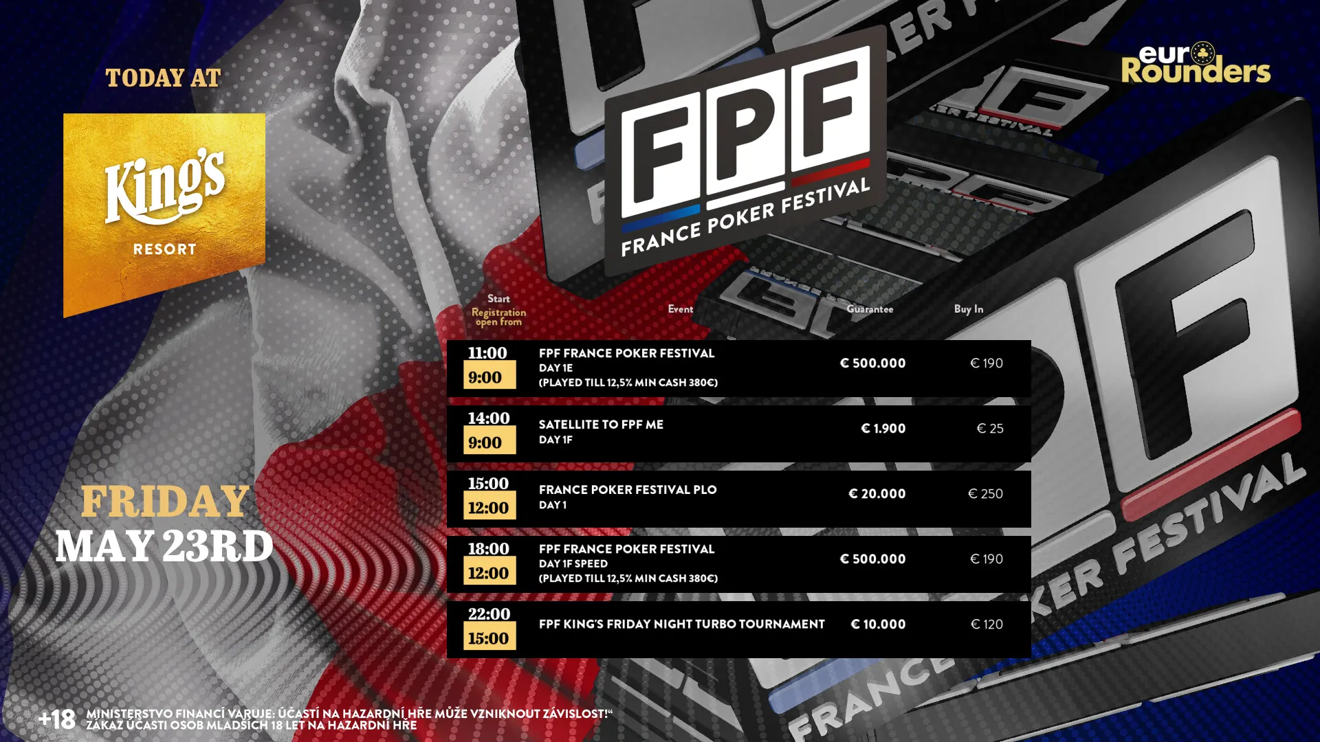 Program poker turnajů Kings Rozvadov