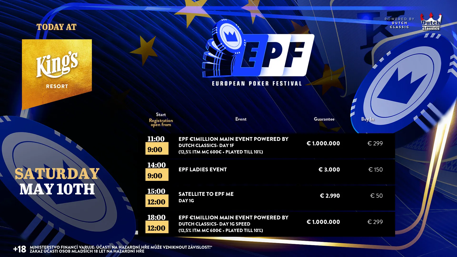 Kings Resort rozvadov poker turnaje 10. 5. 2025