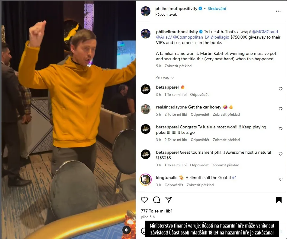 fotografei - martin kanrehl vitezi v poker freerollu MGM Grand casino