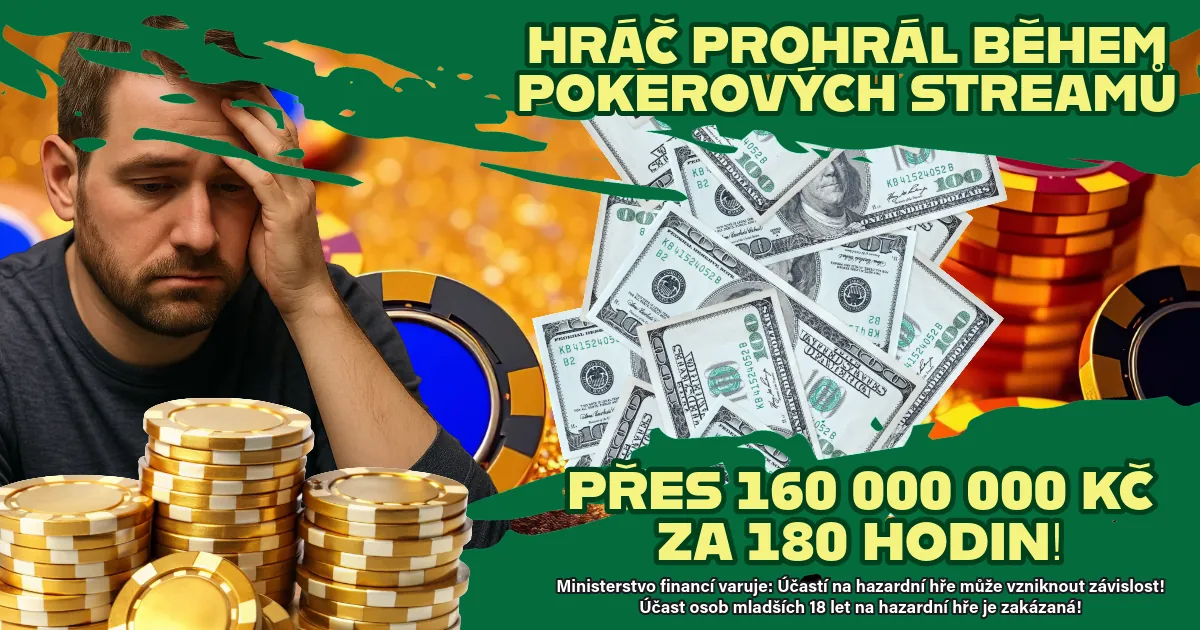 &uacute;vodn&iacute; obr&aacute;zek k čl&aacute;nku o velk&eacute; prohře hr&aacute;če pokeru během high stakes cash game streamu