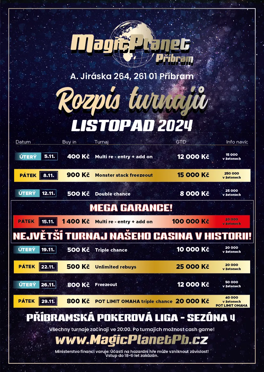 magic pribram rozpis turnaju listopad