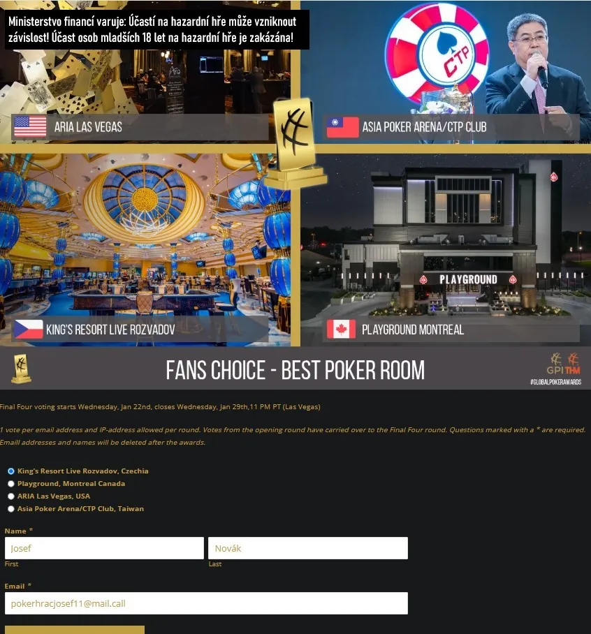 global poker awards hlasování