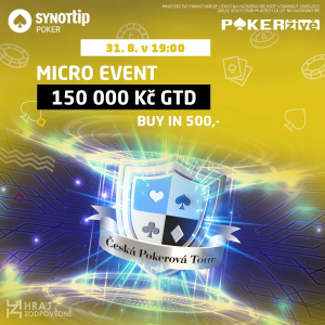 SynotTip report z poker turnaje Česká Pokerová Tour online Micro srpen