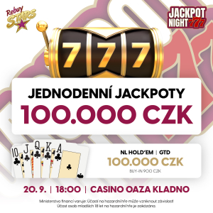 RS Kladno: Středeční Jackpot Night přináší 200.000 korun!