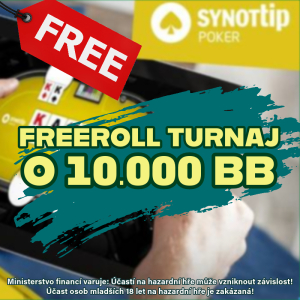 Zahrajte si v sobotu freeroll turnaj o 10.000BB na Synottip.cz