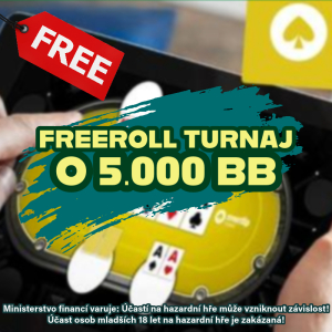 Synottip Poker: Pondělní online poker turnaj Freeroll o 5.000BB! 