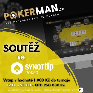 Soutěž o vstup do turnaje s GTD 250.000 Kč na poker herně SynotTip.cz