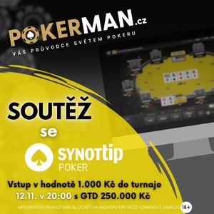 Soutěž o vstup do turnaje s GTD 250.000 Kč na poker herně SynotTip.cz Soutěž o vstup do turnaje s GTD 250.000 Kč na poker herně SynotTip.cz