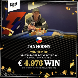 King's Prague: Royal Saturday s garancí €25k vyhrál Jan Hodný