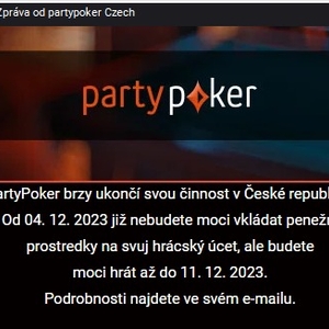 Šok! PartyPoker opouští český trh!