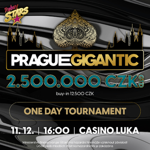 Prosincový Prague Gigantic 2,5M hraj jen za 1.000 Kč díky satelitu! Prosincový Prague Gigantic 2,5M hraj jen za 1.000 Kč díky satelitu!