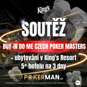 SOUTĚŽ o 2x jeden balíček do turnaje CZECH POKER MASTERS King´s Casino 05/2024 