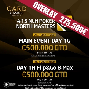 Card Casino Bratislava: Rýsuje se zajímavý overlay v turnaji Poker North Masters