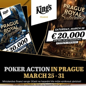 King's Casino Prague: Poslední týden v březnu o garantovaných €569.000! King's Casino Prague: Poslední týden v březnu o garantovaných €569.000!