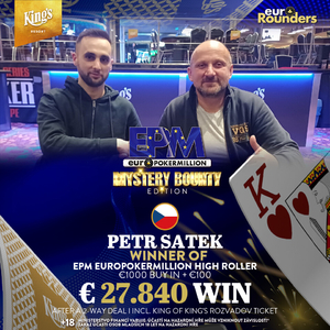 King's Casino: Petr Satek vyhrál EPM High Roller! King's Casino: Petr Satek vyhrál EPM High Roller!