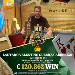 King's Casino: 1.600.000 Kč pro Patrika Jaroše z 5K PLO Master
