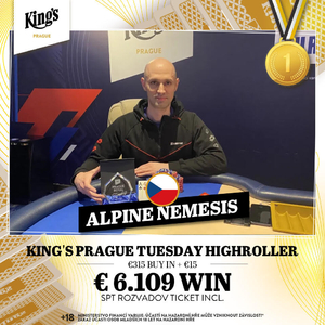 King’s Prague: První Tuesday High Roller vyhrál bez dealu Čech 'Alpine Nemesis'