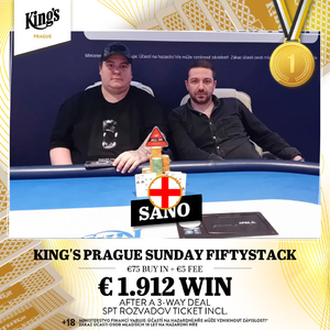 King’s Prague: Arnošt Adámek a Jan Bogáš ve 3-way dealu Sunday Fiftystacku!