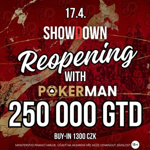Showdown Poker Club: Turnaj 'Pokerman čtvrt milion' s GTD 250.000 Kč sledujeme živě! 