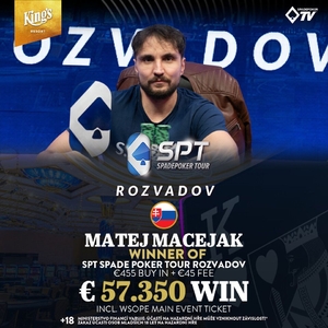 King’s SPT: Výhra 675.000 Kč pro českého hráče, titul a skoro 1,5M pro Slovensko 