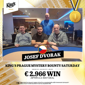 King’s Prague: Mystery Bounty po 4-way dealu nejvíce sosnul Josef Dvořák
