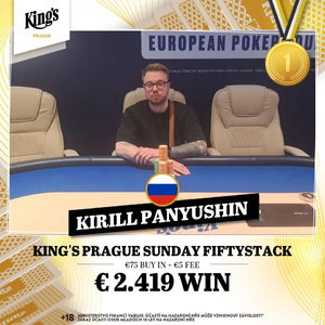 King’s Prague: vítězství v nedělním Fiftystacku putuje do Ruska. Dva Češi ITM