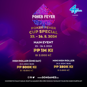 G4G Hodolany: Poker Fever Cup Special je za dveřmi, v Main Eventu je připraven 1M Kč G4G Hodolany: Poker Fever Cup Special je za dveřmi, v Main Eventu je připraven 1M Kč