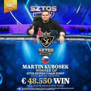 FInále $ZTO$ ME: Martin Kubošek vítězí za více než milion Kč.