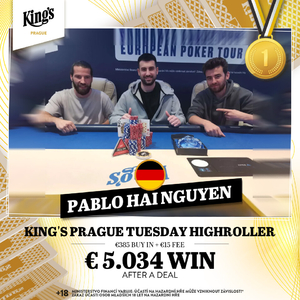 King's Prague: úterní Highroller cashnuli v dealu dva Češi! King's Prague: úterní Highroller cashnuli v dealu dva Češi!