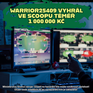 Poker online: Warrior25409 vyhrál téměř 1.000.000 Kč ve SCOOPU! Poker online: Warrior25409 vyhrál téměř 1.000.000 Kč ve SCOOPU!