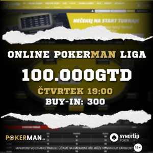 Synottip poker: V OPL se dnes za 300 Kč hraje o GTD 100.000 Kč Synottip poker: V OPL se dnes za 300 Kč hraje o GTD 100.000 Kč
