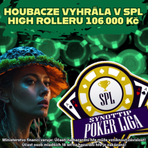 Synottip Poker Liga: High Roller vyhrála Houba, bere 106.000 Kč! Synottip Poker Liga: High Roller vyhrála Houba, bere 106.000 Kč!