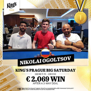 King’s Prague: Štefan Mital bral v dealu Big Saturday třetí místo King’s Prague: Štefan Mital bral v dealu Big Saturday třetí místo