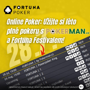 Zahraj si speciální Pokerman turnaj v rámci Fortuna Festivalu Zahraj si speciální Pokerman turnaj v rámci Fortuna Festivalu