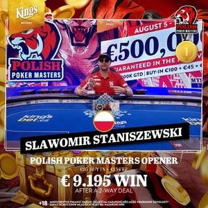 King's Resort Rozvadov: Tomo v dealu Polish Poker Masters Openeru King's Resort Rozvadov: Tomo v dealu Polish Poker Masters Openeru