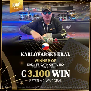 King’s Casino: Páteční flighty ME PPT pro Klímu a Dvořáka, Karlovarský Král (opět) vytočil turbínu