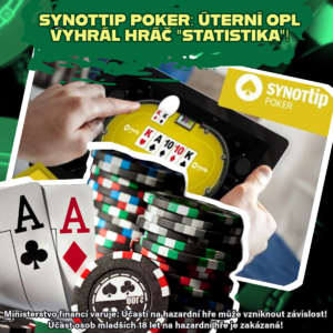 Synottip Poker: V OPL se vyhrávaly desítky tisíc, nejlépe si všechno propočítal hráč Statistika! Synottip Poker: V OPL se vyhrávaly desítky tisíc, nejlépe si všechno propočítal hráč Statistika!