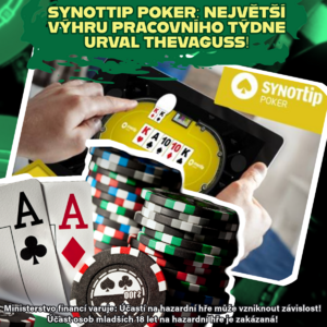 Synottip Poker: Největší výhru pracovního týdne urval TheVaguSS! Synottip Poker: Největší výhru pracovního týdne urval TheVaguSS!