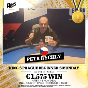 King's Prague: Petr Rychlý bral nejvíc po dealu v Beginner's Monday King's Prague: Petr Rychlý bral nejvíc po dealu v Beginner's Monday