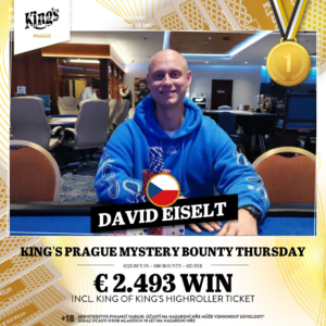 King’s Prague: ve čtvrtečním Mystery Bounty panoval David Eiselt King’s Prague: ve čtvrtečním Mystery Bounty panoval David Eiselt