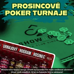 Vánoční pohoda v Showdown Poker Clubu přinese ještě trojici nabitých víkendů 