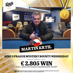 King’s Prague: Martin Krtil nedal nikomu šanci v Mystery Bounty Wednesday King’s Prague: Martin Krtil nedal nikomu šanci v Mystery Bounty Wednesday