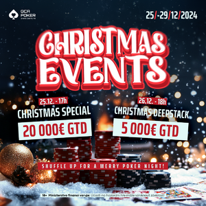 Grand Casino Aš: Vánoční týden v GCA přináší turnaje s celkovou GTD €25.000. Jaký z nich si rozbalíte vy? Grand Casino Aš: Vánoční týden v GCA přináší turnaje s celkovou GTD €25.000. Jaký z nich si rozbalíte vy?