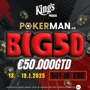 King’s Prague: Pokerman BIG50 má po dni 1E masivního chipleadera! King’s Prague: Pokerman BIG50 má po dni 1E masivního chipleadera!
