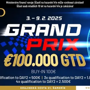 Card Casino Šamorín: Pojďte si za €100 zahrát o €100 000! Naskočte do Grand Prix! Card Casino Šamorín: Pojďte si za €100 zahrát o €100 000! Naskočte do Grand Prix!