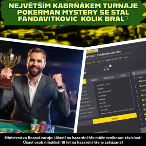 Fortuna Poker: Největším kabrňákem turnaje Pokerman Mystery se stal Fandavitkovic. Kolik bral? Fortuna Poker: Největším kabrňákem turnaje Pokerman Mystery se stal Fandavitkovic. Kolik bral?
