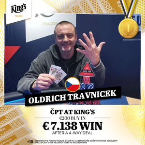 King's Prague: Oldřich Trávníček ovládl dubnovou ČPT po 4-way dealu! King's Prague: Oldřich Trávníček ovládl dubnovou ČPT po 4-way dealu!