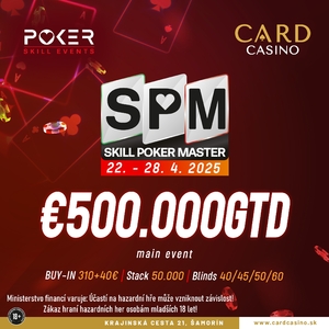 Card Casino Šamorín: V Main Eventu Skill Poker Master se bude hrát o €500.000 Card Casino Šamorín: V Main Eventu Skill Poker Master se bude hrát o €500.000
