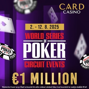 Card Casino Šamorín: V srpnu se bude hrát největší turnaj v historii slovenského pokeru WSOP Circuit €1.000.000 GTD! Card Casino Šamorín: V srpnu se bude hrát největší turnaj v historii slovenského pokeru WSOP Circuit €1.000.000 GTD!