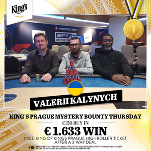 King's Prague: Čtvrteční Mystery Bounty má v kapse Valerii Kalynych. Richard Hromčík byl třetí